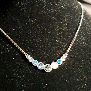 Blue sapphire crystal touchstone necklace.